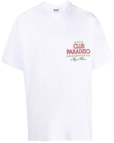 MSGM Camiseta Club Paradiso - Blanco