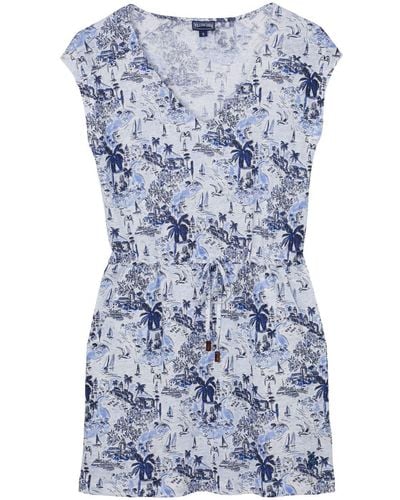Vilebrequin Mini-jurk Met Print - Blauw