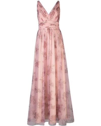 Marchesa フローラル ドレス - ピンク