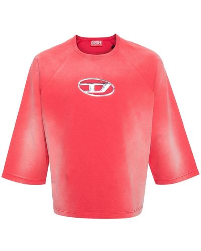 DIESEL T-croxt Faded-effect T-shirt - Red
