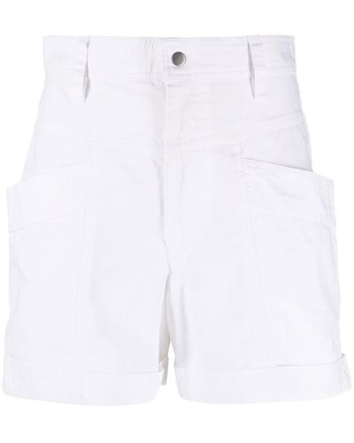 Isabel Marant High-waisted Cotton Mini Shorts - White