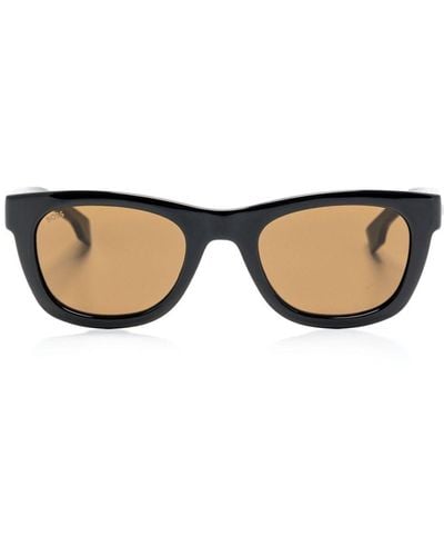 BOSS Logo-emed Square-frame Sunglasses - Natural