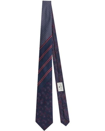 Etro Krawatte aus Seide mit Paisley-Print - Blau
