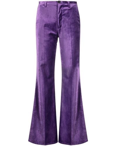 Forte Forte Velvet Flared Trousers - Purple