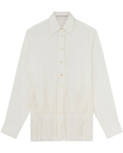 Stella McCartney Open-knit Fringe Shirt - White