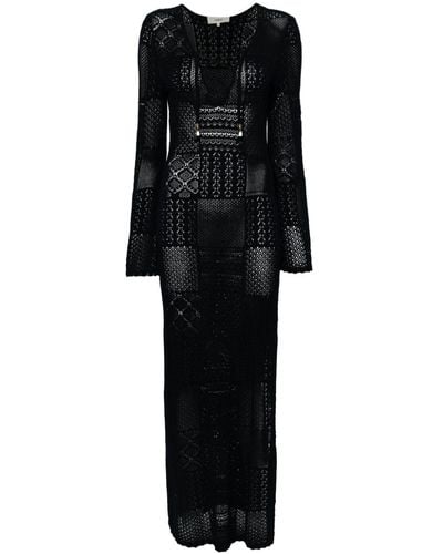 Ba&sh Open-knit Midi Dress - Black