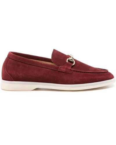 SCAROSSO Lilia Suede Loafers - Red