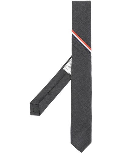 Thom Browne Classic Necktie With Seamed In Red, White And Blue Selvedge (26cm) In Super 120's Twill - Grey