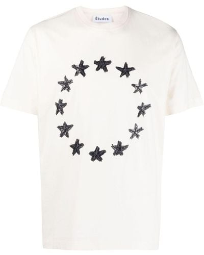 Etudes Studio Wonder Painted Stars-print Organic Cotton T-shirt - White