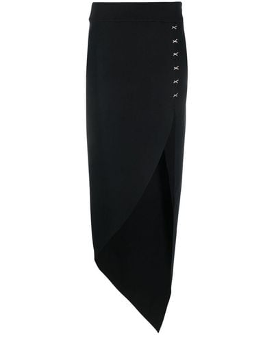 Genny Crystal-detailing Asymmetric Maxi Skirt - Black