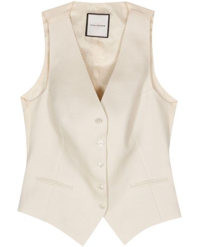 Tagliatore Panelled-design Waistcoat - White