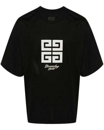 Givenchy T-shirt en coton à logo brodé - Noir