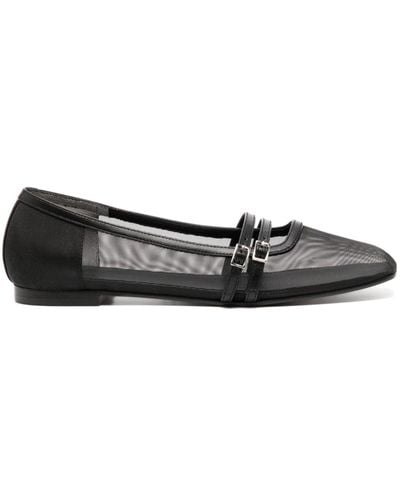 Gia Borghini Felice Mesh Ballerina Shoes - Black