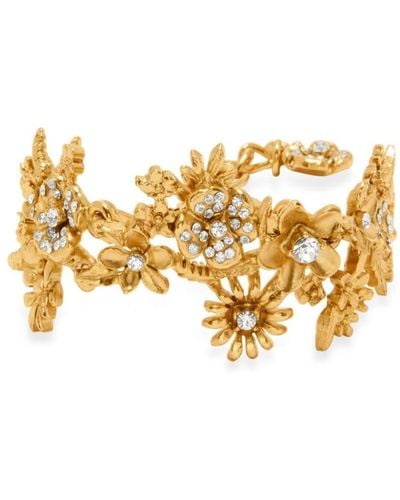 Oscar de la Renta Flower Garden Crystal-embellished Bracelet - Metallic