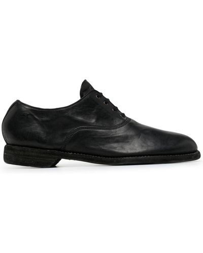 Guidi Leather Oxford Shoes - Black
