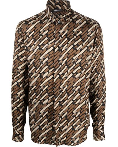 CoSTUME NATIONAL Diagonal Stripe-print Shirt - Brown