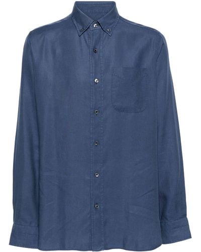 Tom Ford Hemd aus Lyocell - Blau
