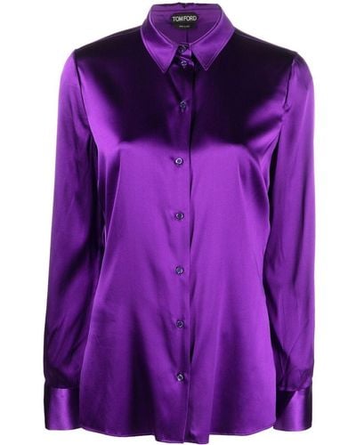 Tom Ford Long-sleeve Button-down Shirt - Purple