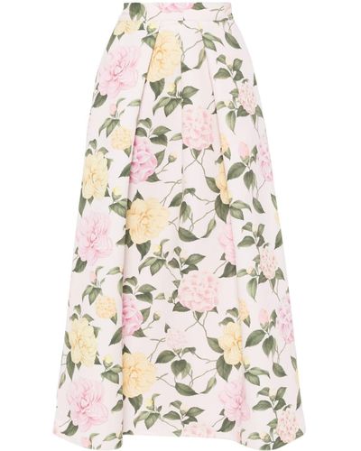 Sachin & Babi Lydia Floral-print Midi Skirt - White