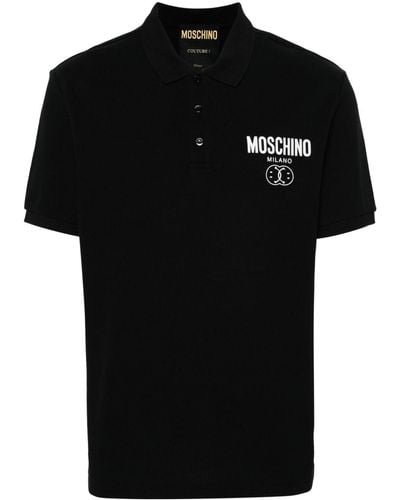 Moschino Katoenen Poloshirt Met Logoprint - Zwart