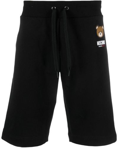 Moschino Bermudas con estampado Leo Teddy - Negro