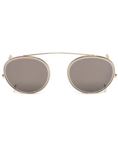 Kame Mannen 113 Clip Round-frame Sunglasses - Grey