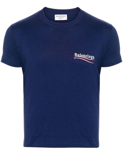 Balenciaga Political Campaign Katoenen T-shirt - Blauw