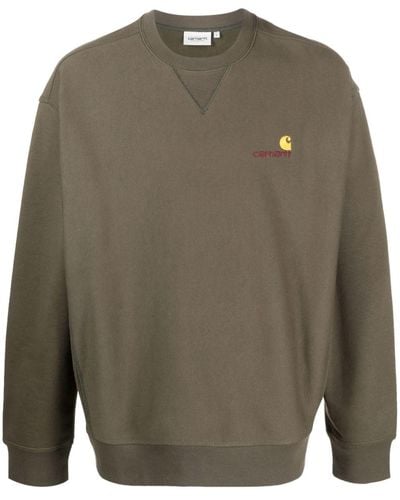 Carhartt American Script Logo-embroidered Sweatshirt - Grey