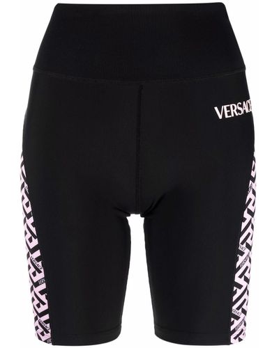 Versace Fietsshorts Met Print - Zwart