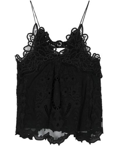 Isabel Marant Victoria guipure-lace tank top - Negro