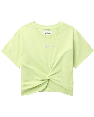 Izzue T-shirt à détail torsadé - Jaune