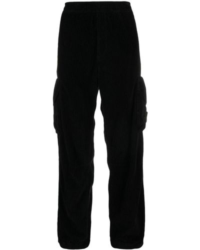 Stone Island Cargohose aus Cord mit Logo-Applikation - Schwarz