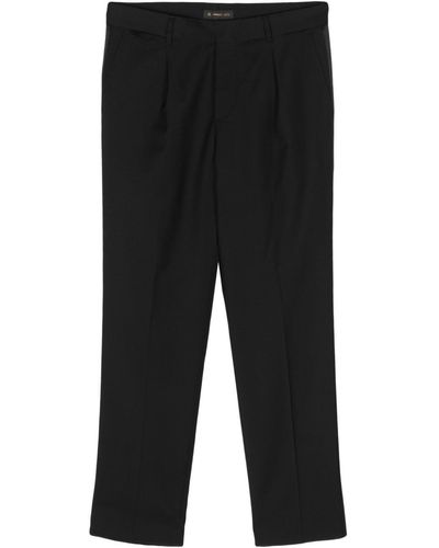 Manuel Ritz Satin-trim Wool Tailored Pants - Black