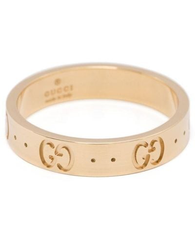 Gucci 18k Geelgouden Icon Ring - Wit