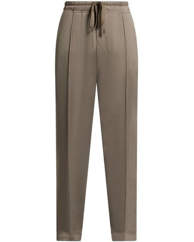 Tom Ford Pintucked Cady Track Pants - Brown