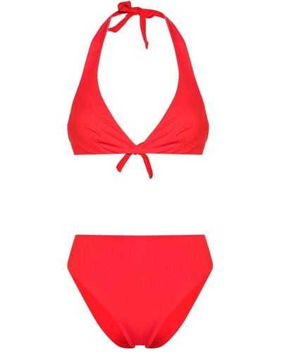 Fisico Logo-patch Triangle-cup Bikini - Red