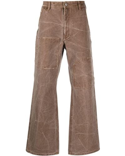Acne Studios Wide-leg Cotton Pants - Brown