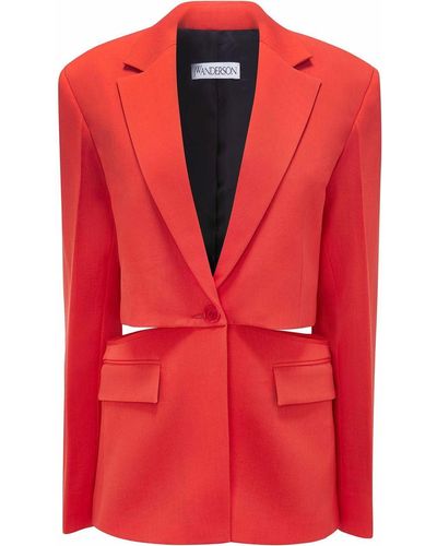 JW Anderson Cutout Single-breasted Blazer - Red