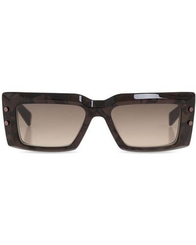 Balmain Square-frame Sunglasses - Brown
