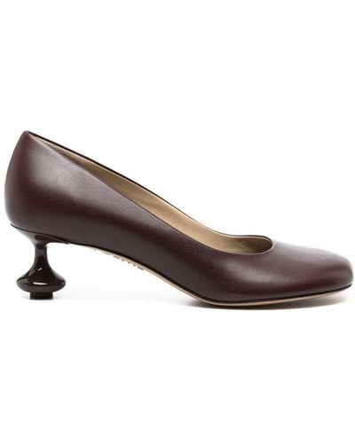 Loewe Toy 45mm Leather Court Shoes - Brown