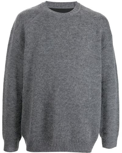 Juun.J Crew Neck Wool Sweater - Gray