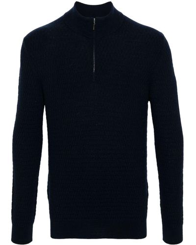 Cruciani Half-zip Wool Sweater - Blue
