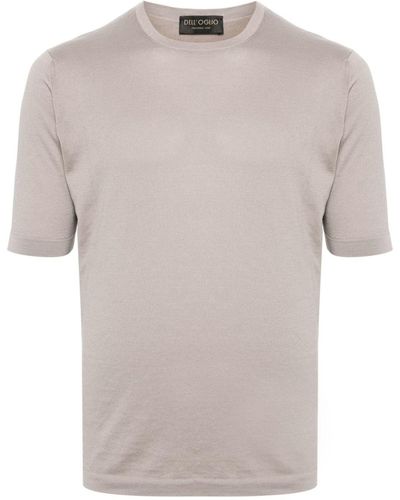 Dell'Oglio Fein gestricktes T-Shirt - Weiß