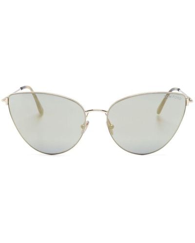 Tom Ford Cat-eye-frame Straight-arms Sunglasses - Grey