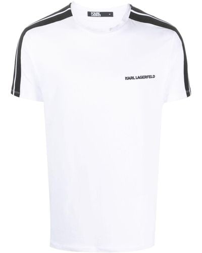 Karl Lagerfeld Organic-cotton Blend Jersey T-shirt - White
