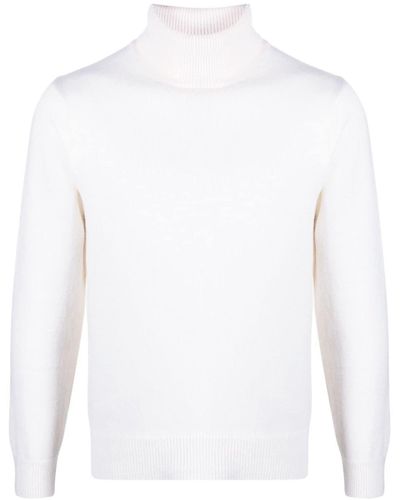 Zanone Ribbed-edge Virgin Wool Sweater - White