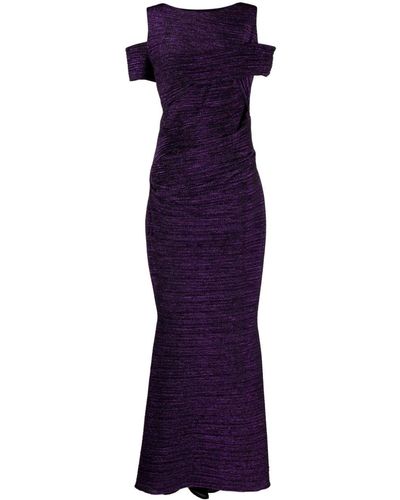 Talbot Runhof Off-shoulder Gown - Purple