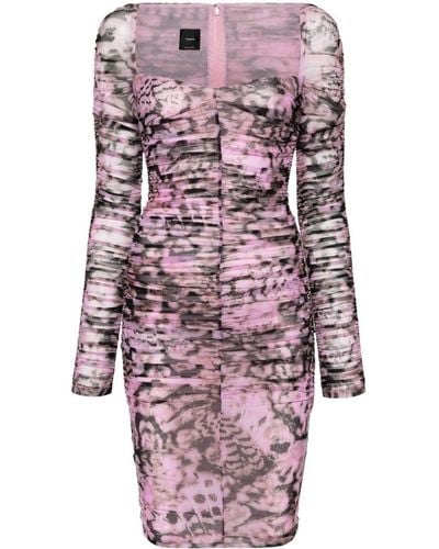Pinko Ruched-design Midi Dress - Pink