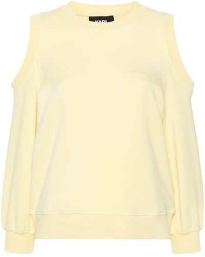 Karl Lagerfeld Cold-shoulder Sweatshirt - Yellow