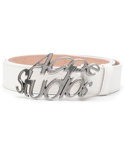 Acne Studios Logo-lettering Leather Belt - White